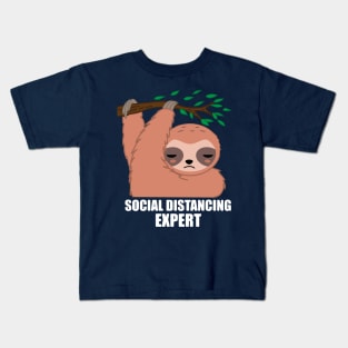 Social Distancing Expert Sloth Kids T-Shirt